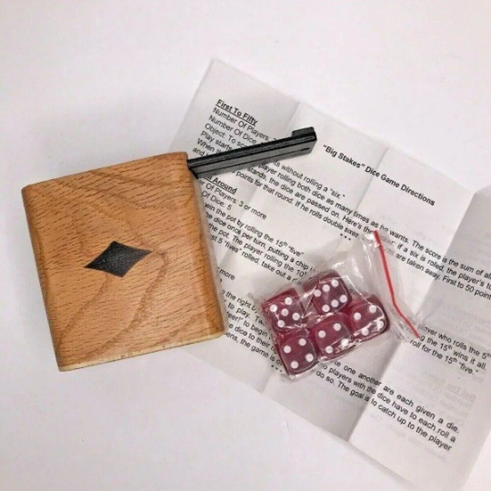 Big Stakes Dice Game in Wooden carry case NEW Collectible